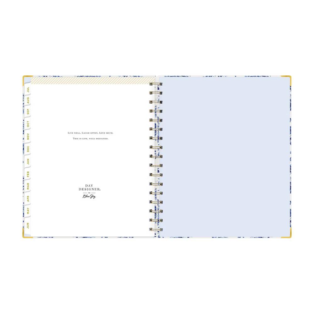Day Designer 7"x9" 2026-2027 Planner Fleurie Blue Matte Laminated Weekly/Monthly Safety Wirebound - Image 2