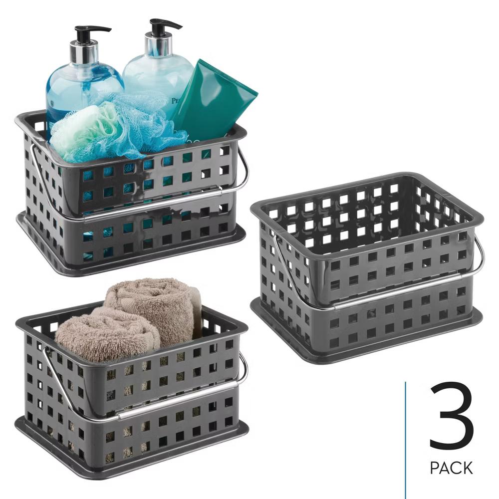 Portable Small Shower Caddy for Dorm or Bathroom, 3-Pack, White - Image 23