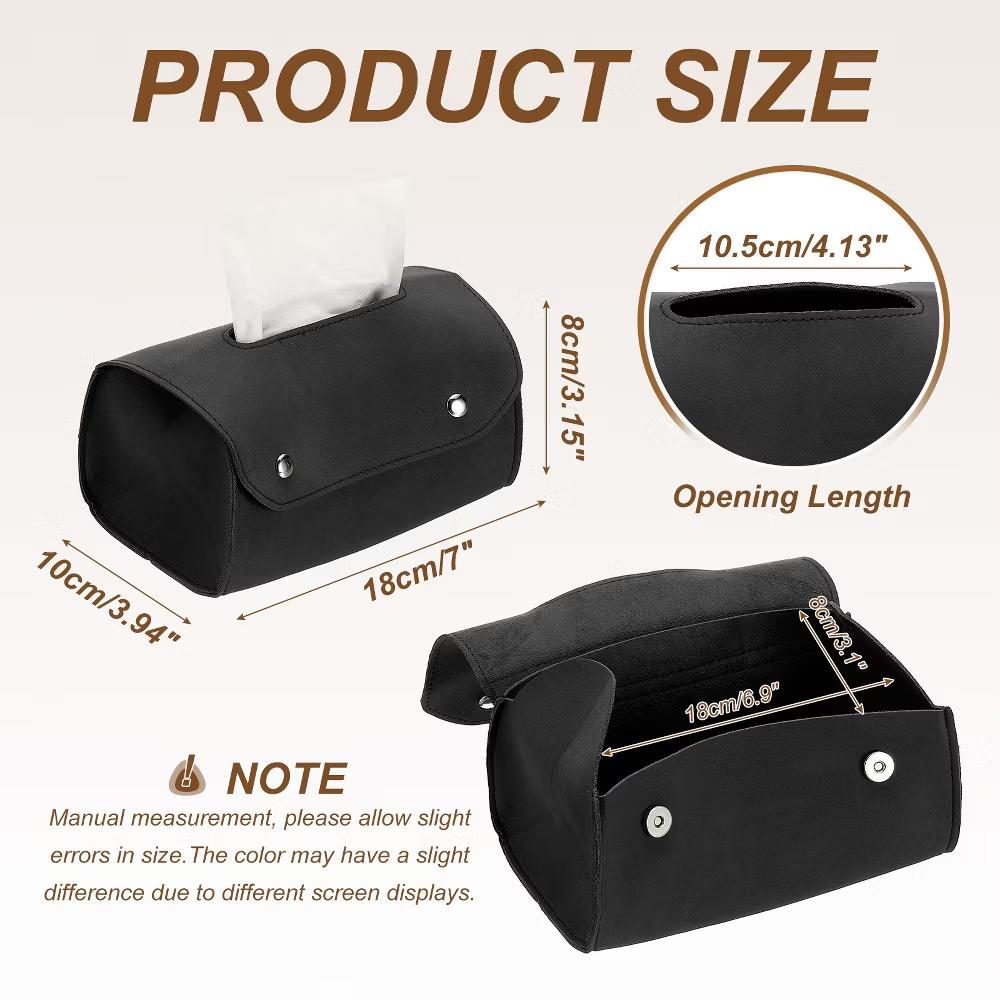 PU Leather Home Car Office Decorative Rectangular Tissue Box Cover - Image 4