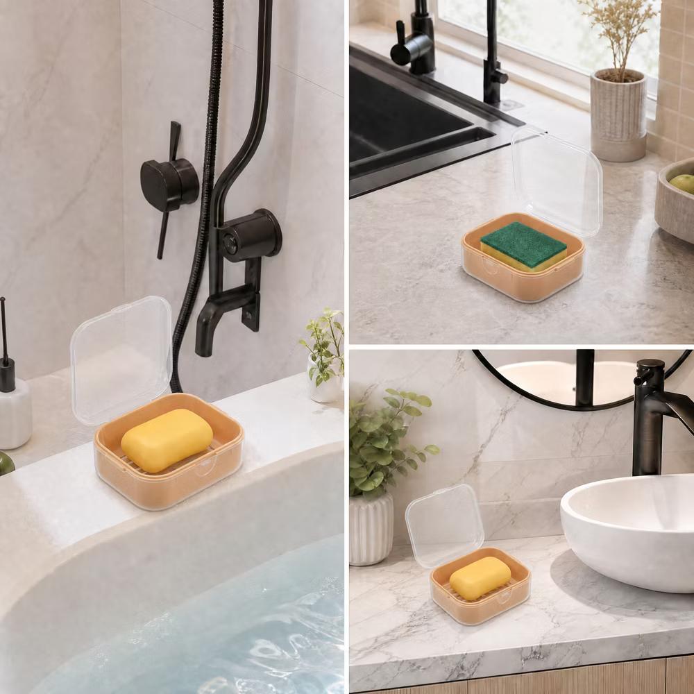 Square Double-layer Drain Soap Dish 1 Pc - Image 21