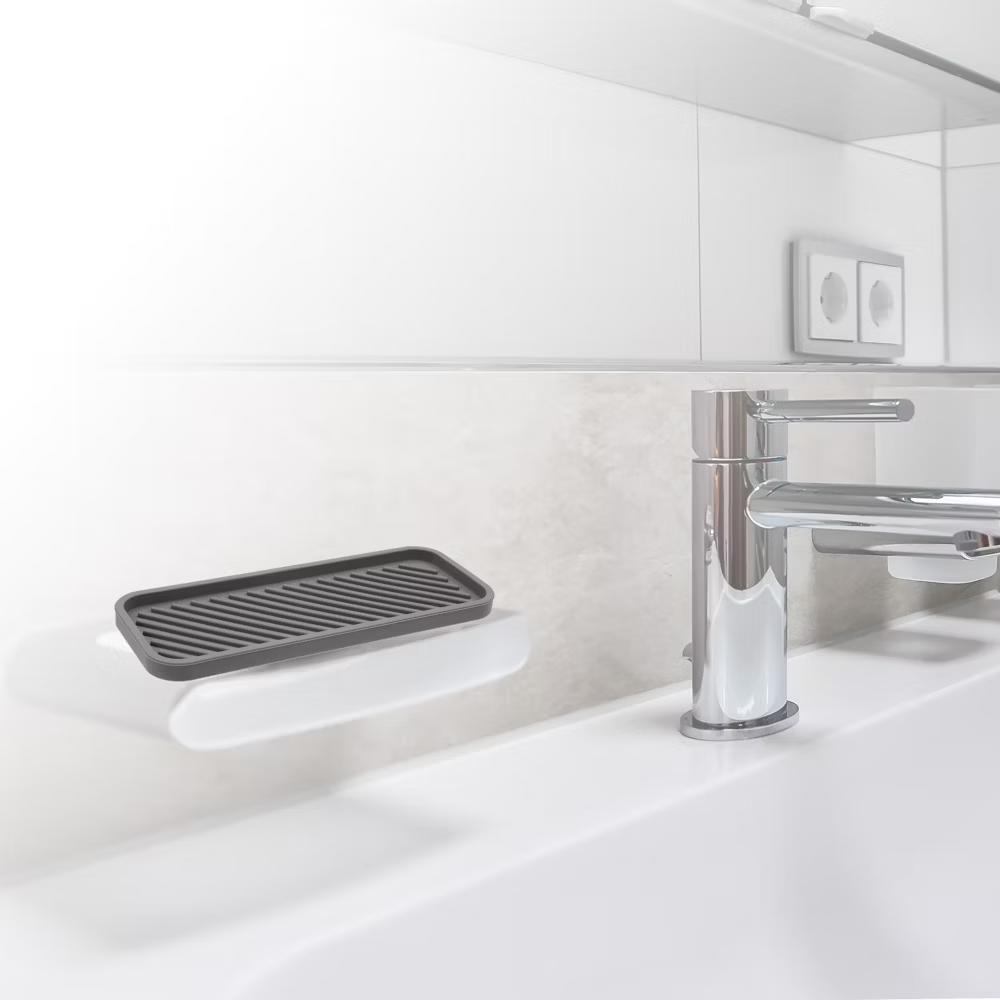 Soap Dish Soap Cleaning Storage Keep Soap Dry for Bathroom Silicone 8.98''x3.54'' 1Pcs - Image 7