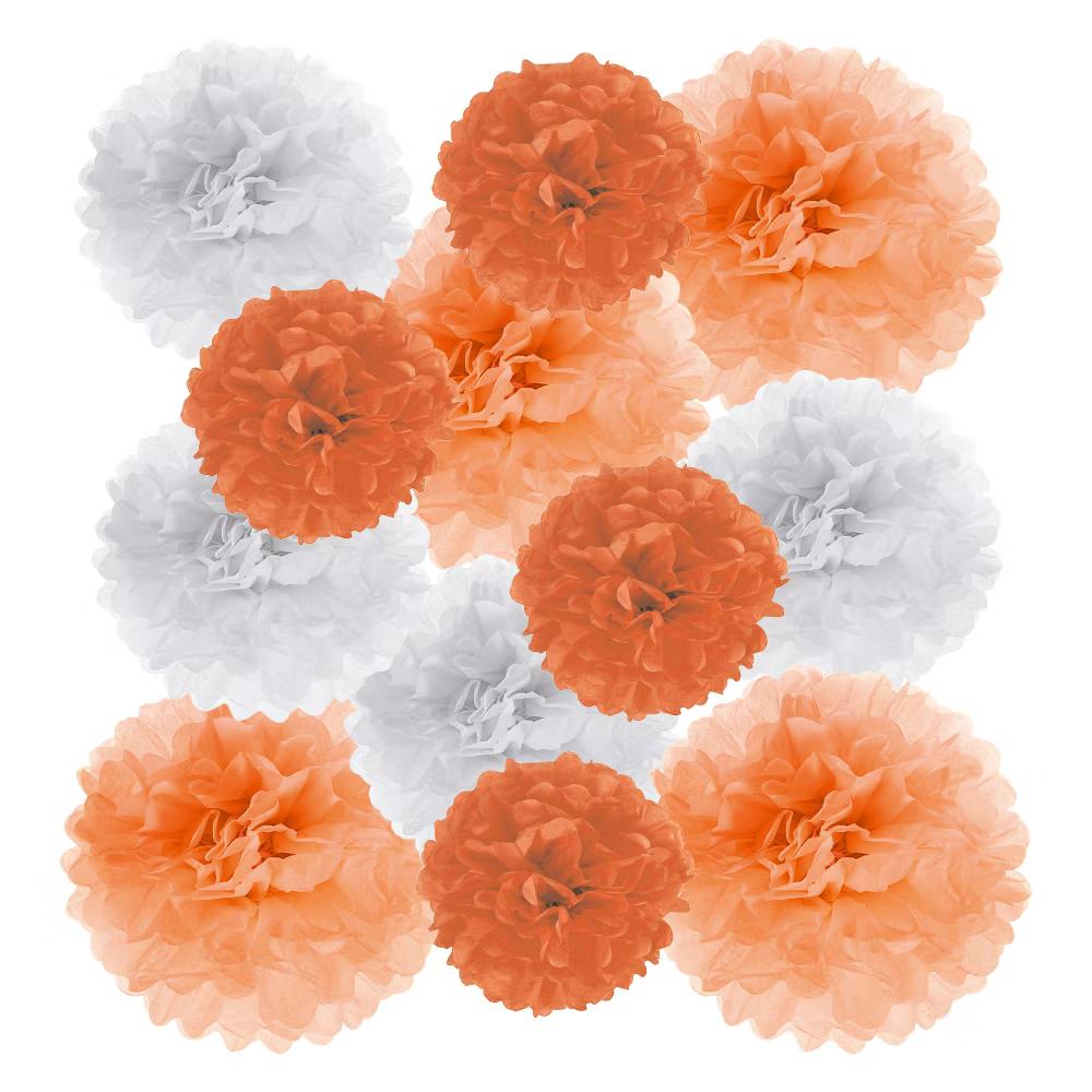 Wedding Shower Bridal Party Decoration 3 Size Paper Pom Poms Flower Ball 15 Pcs - Image 21
