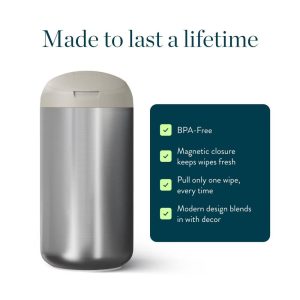 Biom Refillable Plant-Based Wipes Dispenser - Brushed Stainless