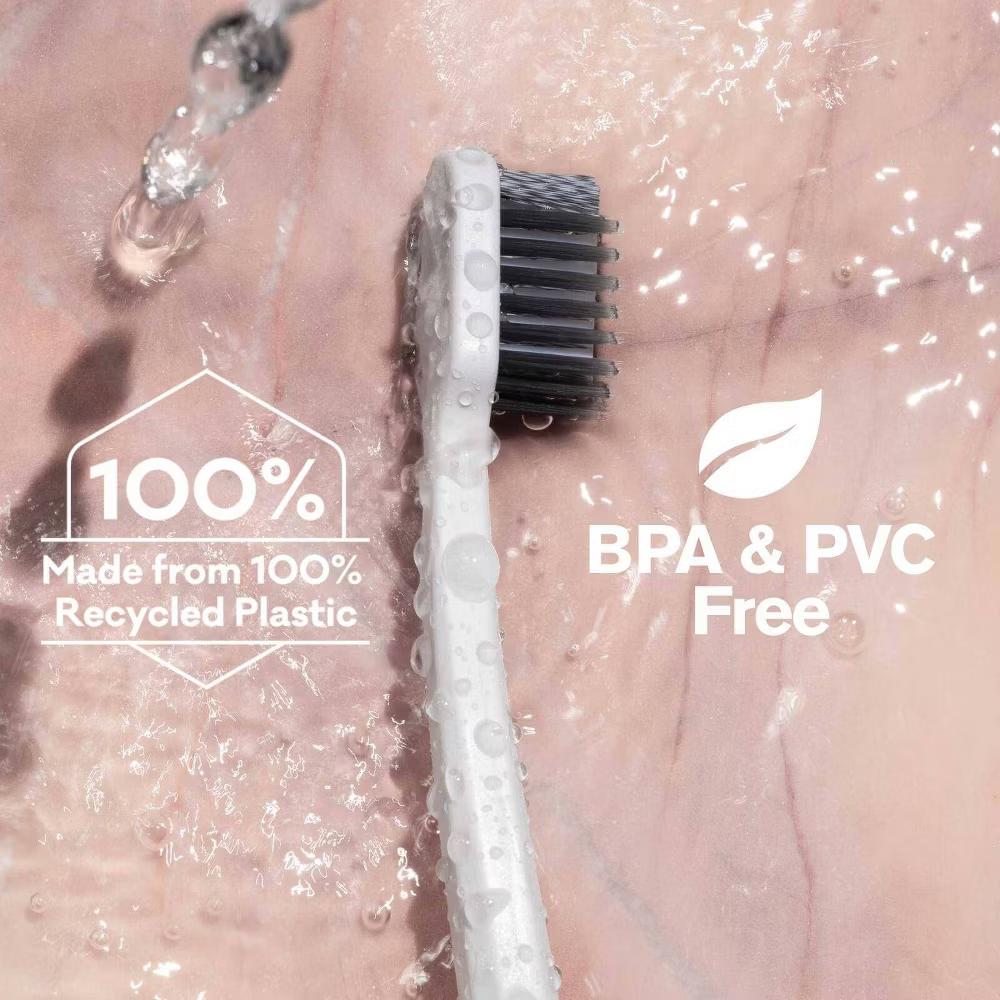 Pro Ultimate Triple Action Whitening 100% Recycled Plastic Handle Toothbrushes - Soft - Green/White - 2ct - Image 4