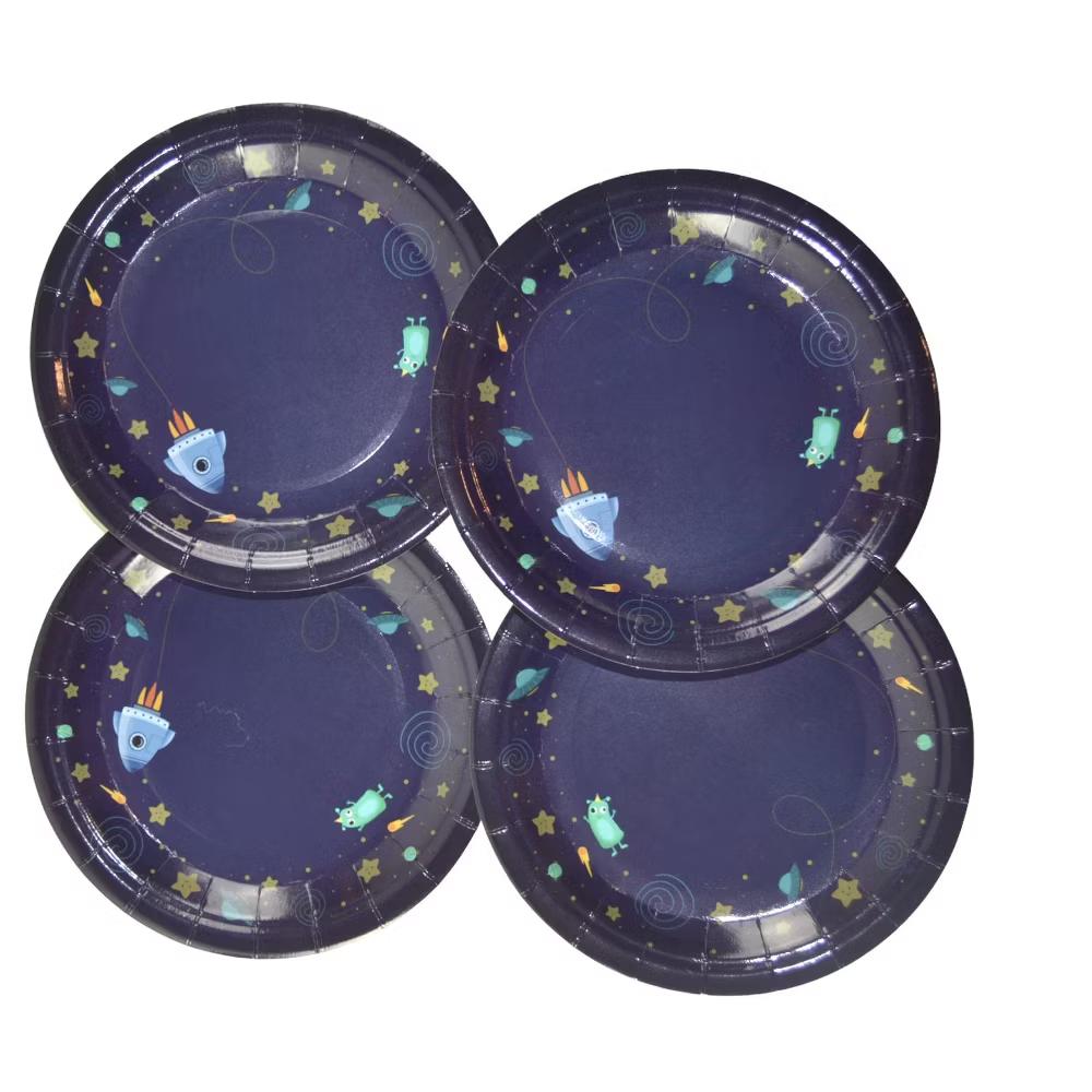 Anna Pookie 8ct Blue Astronaut Small Disposable Paper Party Plates - Image 2