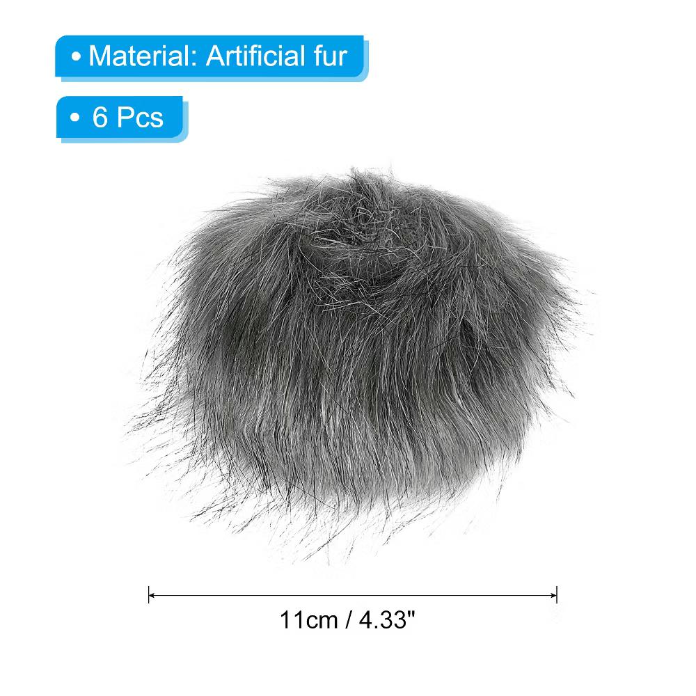 Fluffy Elastic Faux Fur Pom Poms for Hats Scarves Gloves 6 Pcs - Image 12