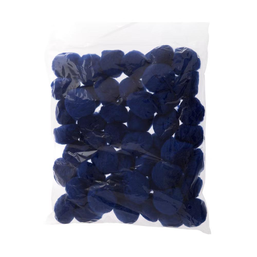 2in Royal Blue Pom Poms for Crafts DIY Art Creative, 50pcs - Image 2