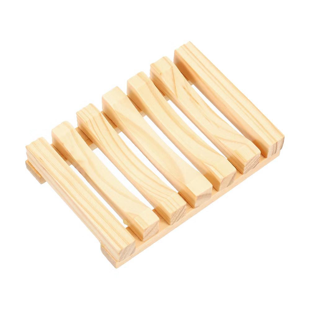 Wooden Natural Self Draining Bathroom Kitchen Sink Soap Dish - Image 13