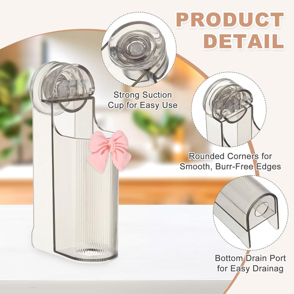 Toothbrush Holder, Wall Mounted Plastic Toothbrush Organizer - Image 6