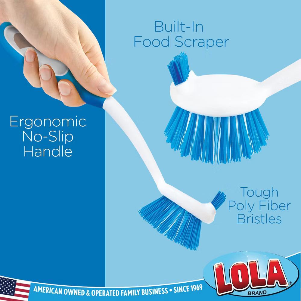 PRO Dish Brushes & Scrubber- Stiff Bristles, Food Scrapers, Comfort Handles - Image 15