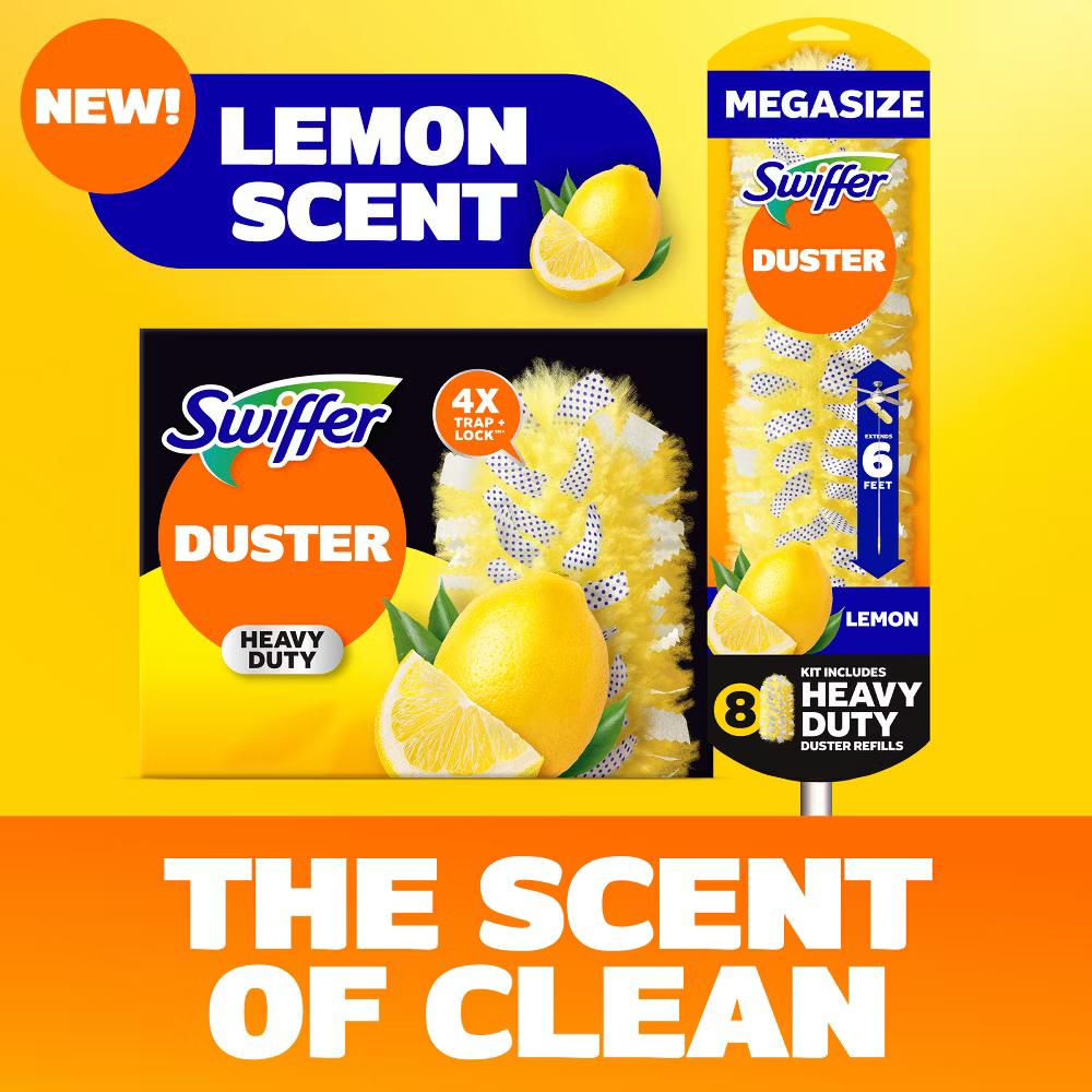 Swiffer Heavy Duty Megasize Duster Kit Lemon Scent - 9pc: Multipurpose, Multi-Surface - Image 7