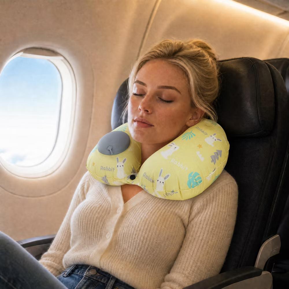Ice Silk Inflatable Travel Pillow 1 Pc - Image 48