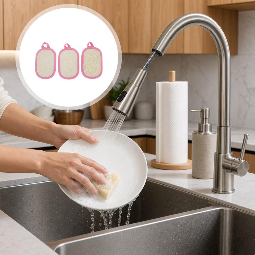 Double-sided Rectangular Wood Pulp Sponge Dish Washing Cloth 3 Pcs - Image 32