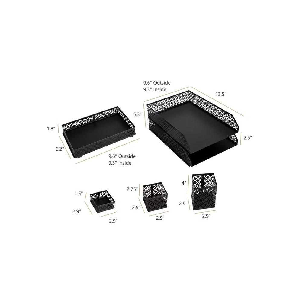 Blu Monaco 6 Piece Interlocking Desk Organizer Set - Image 16