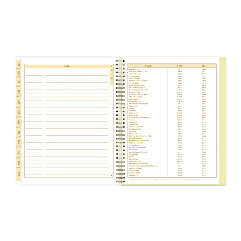 Unicorn Eclipse 8.5"x11" 2026-2027 Weekly/Monthly Planner Lemons Smooth Frosted Safety Wirebound - Image 5