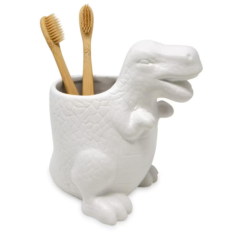 Isaac Jacobs Dinosaur Ceramic Cup, Toothbrush Holder - Multi-Purpose Organizer for Toiletries, Bathroom, Kitchen, and Crafts - Image 18