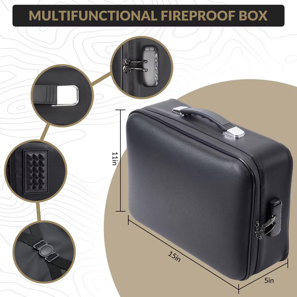 Fireproof & Waterproof Document File Box with Lock – 8-Layer Heat-Resistant Storage Organizer for Documents, Passports, Certificates, Cash, Laptop - Image 2