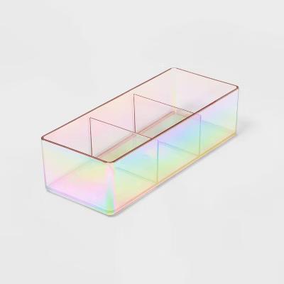 Plastic 3 Slotted Makeup Organizer Iridescent - Image 2