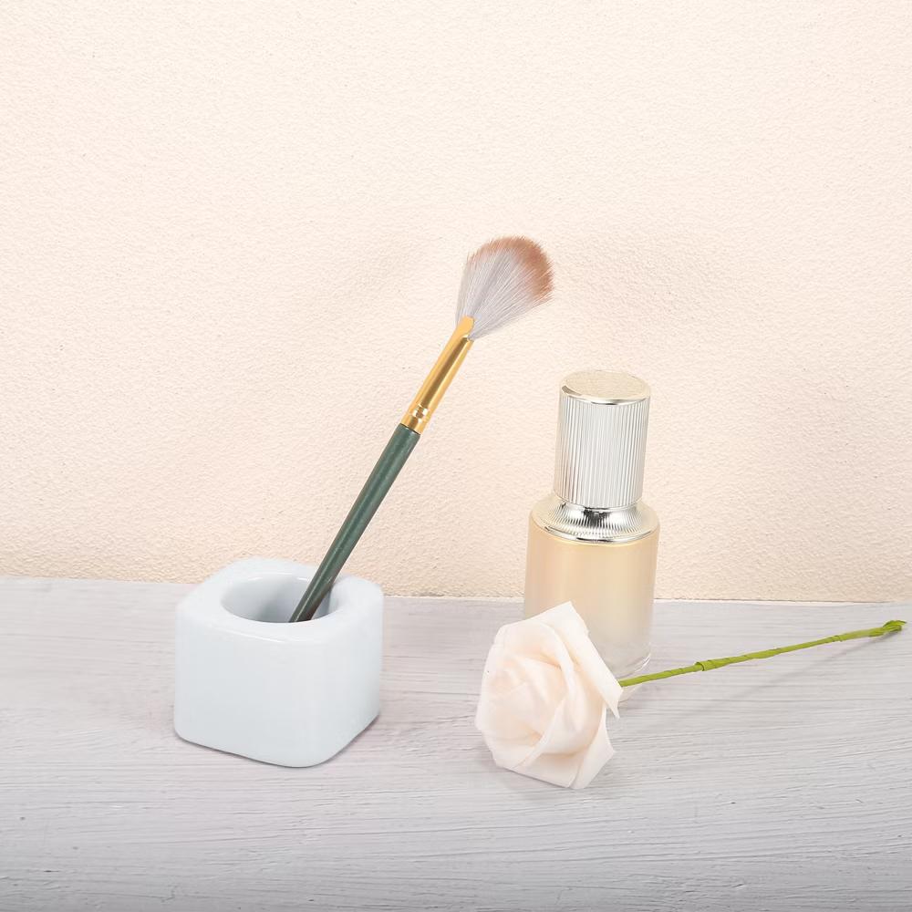Bathroom Square Mini Ceramic Toothbrush Holder 2.2"x1.73" 2Pcs - Image 23