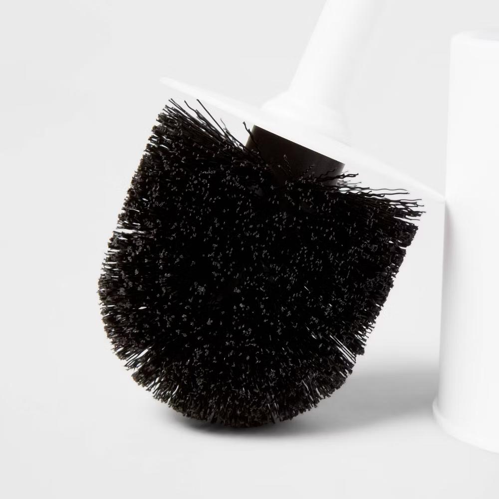 Toilet Brush White - Plastic Scrubber, Recyclable Holder, 16.25" Height - Image 2
