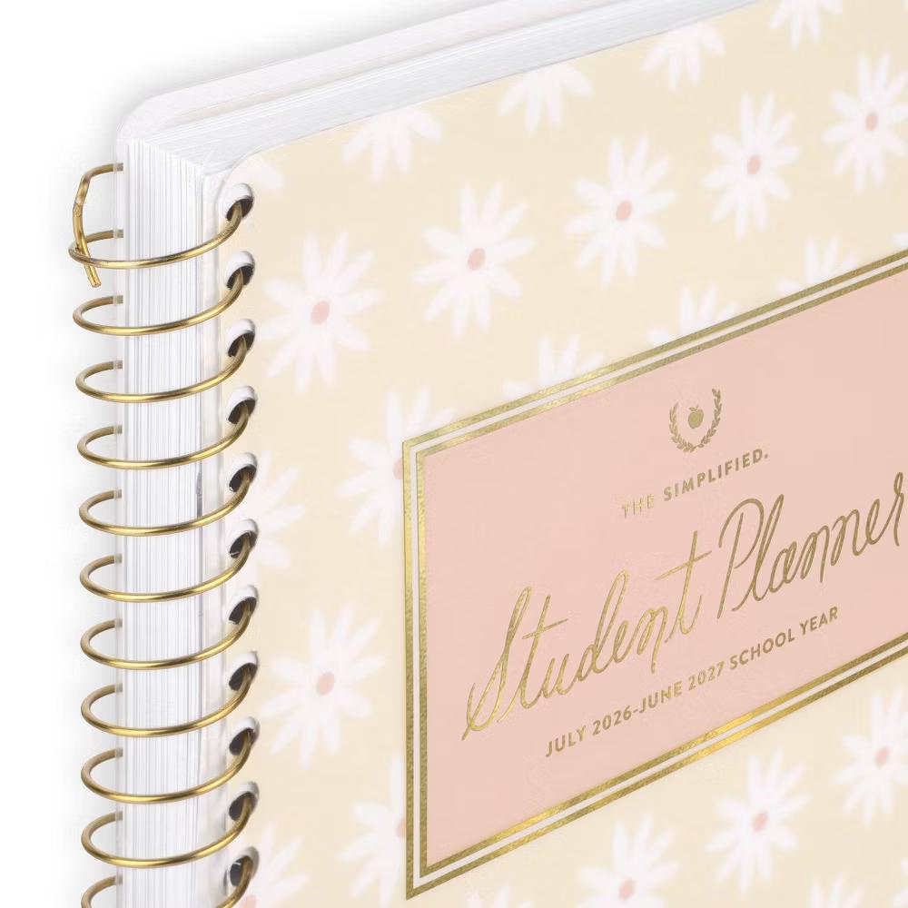 Emily Ley for At-A-Glance 5.375"x8.5" 2026-2027 Weekly/Monthly Small Student Planner Cream Floral - Image 7