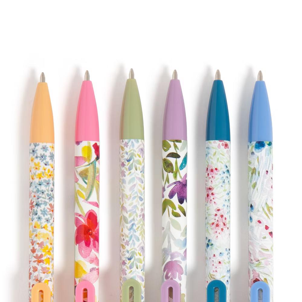 6pk Ballpoint Pens Black Ink Laguna Bountiful Bouquet - Image 2