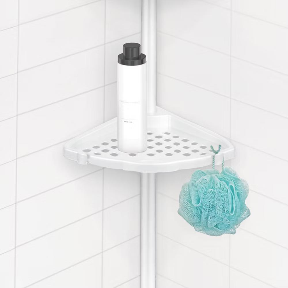 Ulti-Mate Rust Proof Aluminum Tension Shower Pole Caddy White - Better Living Products: Bathroom Organizer, Freestanding Rack - Image 5