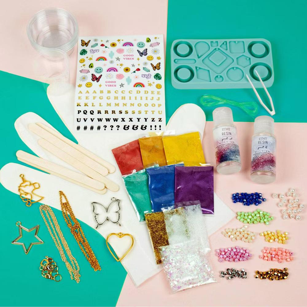 D.I.Y. Resin Jewelry Studio - Jewelry Making Kit with Beads, Resin Charms, Glitter & Instructions for Adults - Image 7