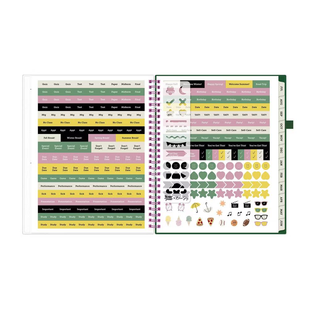 Blue Sky Your Year College Weekly/Monthly Planner Wirebound 7"x9" Green Date - Image 14