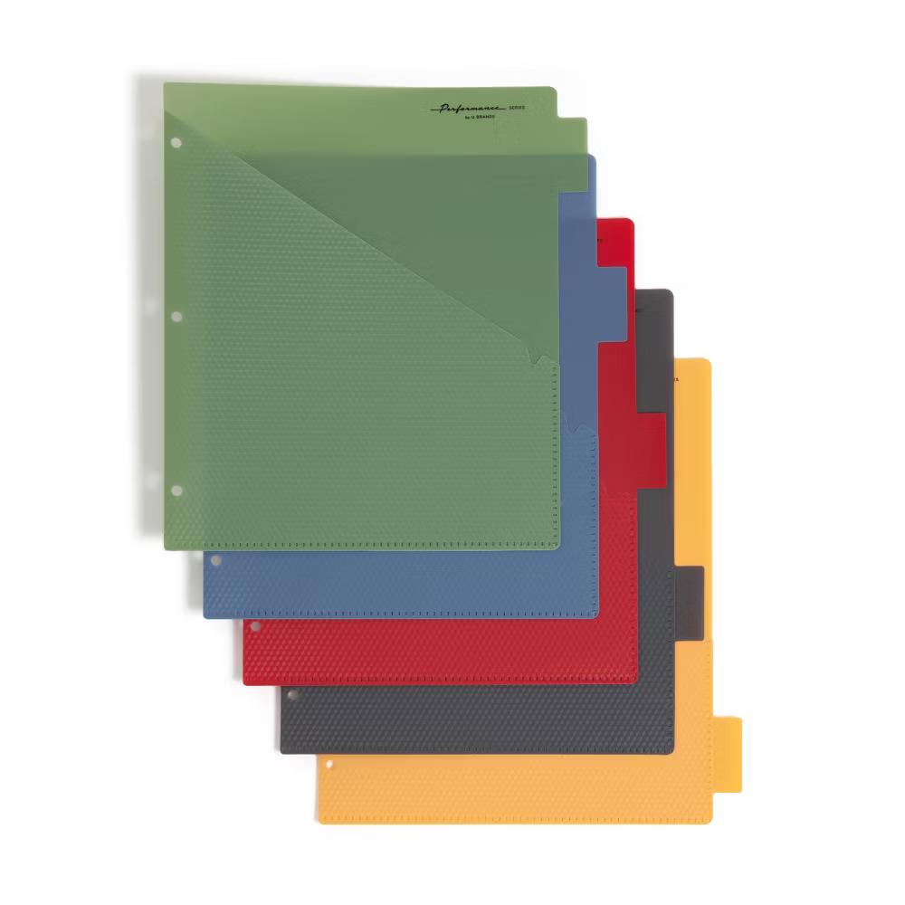 Performance 5 Tab Poly Dividers with Pockets Gem Tone - Image 5