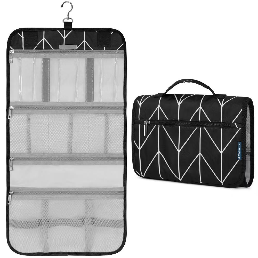 Hanging Toiletry Bag Women Men, Travel Kit Foldable Waterproof Organizer, Roll up Cosmetics Makeup Essentials Jewelry Case - Image 10