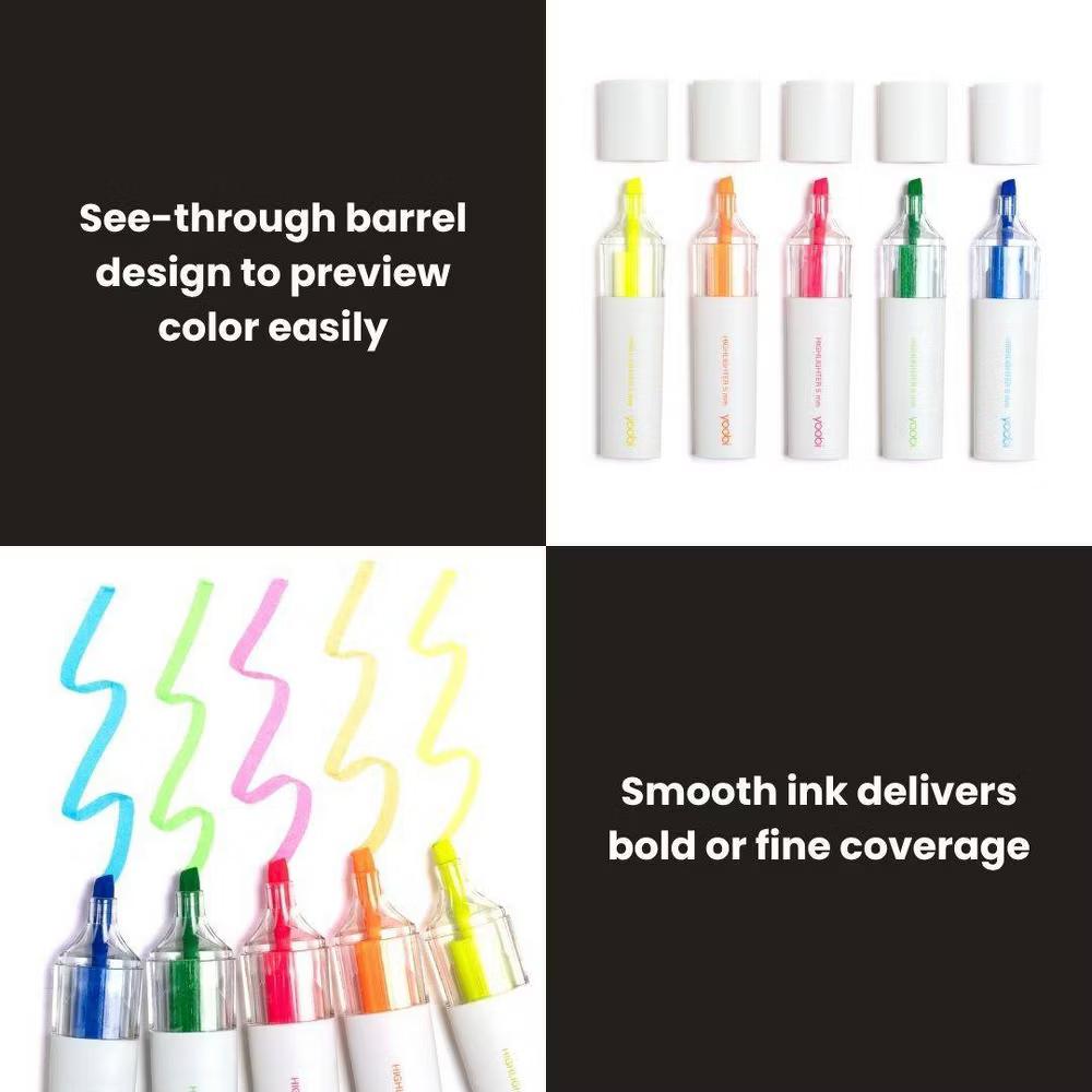 Evolve 5pk Highlighters See-Through Barrel 5.0mm color Ink - Image 7