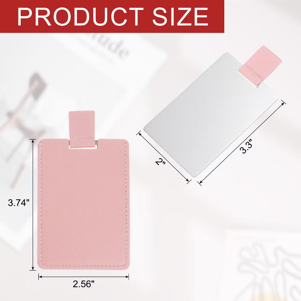 PU Leather Stainless Steel Travel Compact Mini Makeup Mirror - Image 14