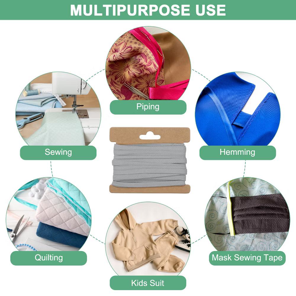 Cotton Durable Washable Double Fold Bias Tape Bias Tape 1 Pc - Image 41