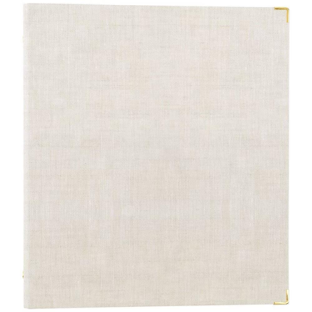 Essentials 1" Round Ring Binder Flax: Cute Linen Aesthetic Binder with Hard Cover & Internal Pocket - Image 5