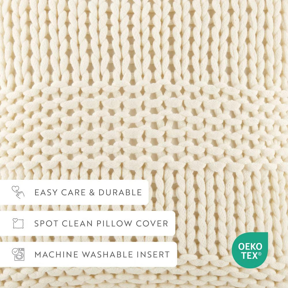 Cozy Chunky Knit Throw Pillow Cover And Pillow Insert - Image 24