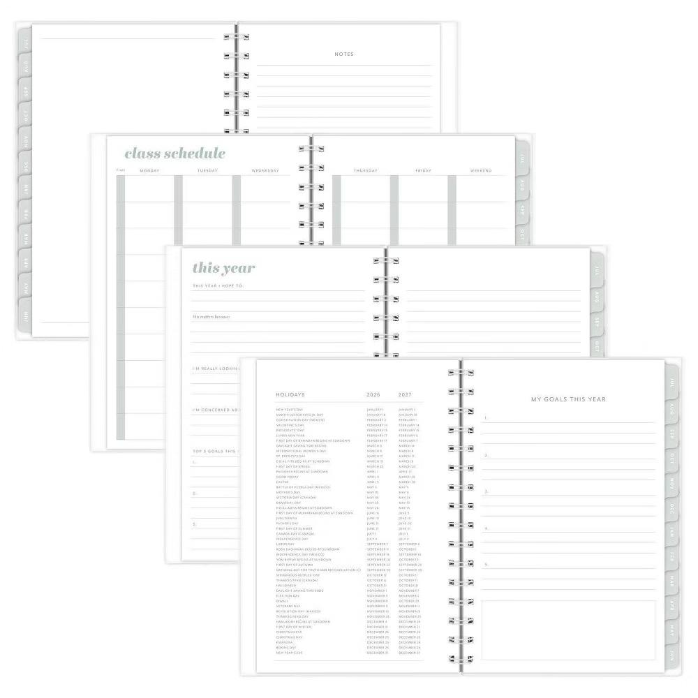 Essentials 5.5"x8.5" 2026-2027 Weekly/Monthly Small Student Planner Mint Green - Image 8