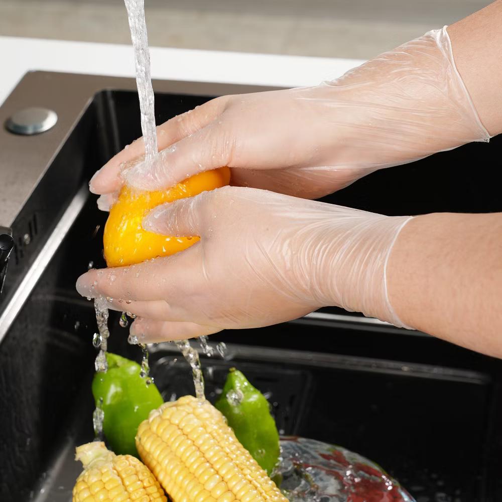 FINITEX Clear Vinyl Disposable Gloves for Food Prep & Cleaning, 100 & 300 Count - Image 3