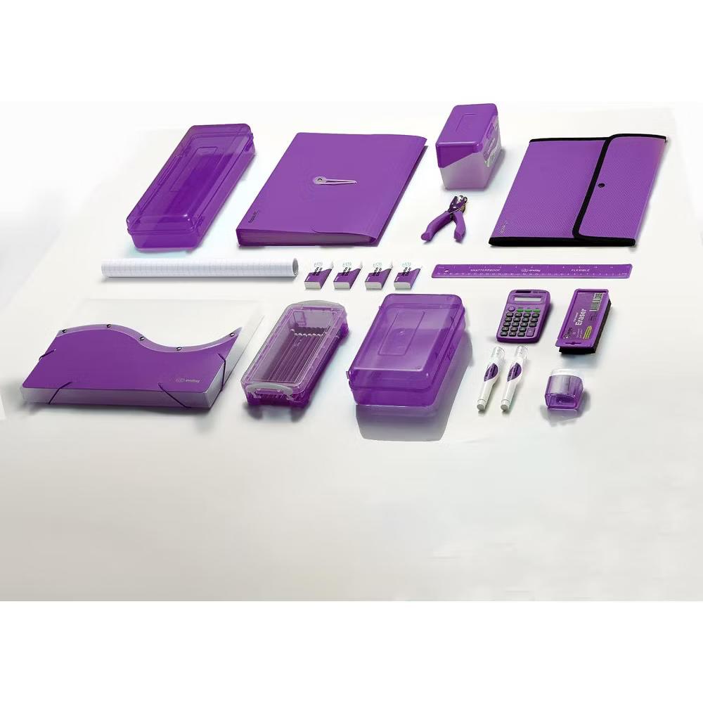 Large Capacity Double Deck Pencil Box - Plastic With 12 Compartments, Snap-Tight Lid, Hard Case Storage Organizer - Image 39
