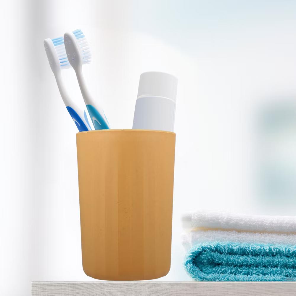 Bathroom Tumbler with Smooth Lines Wheat Straw Cup for Bathroom for Toothpaste 4.09''x2.80'' 1Pc - Image 39