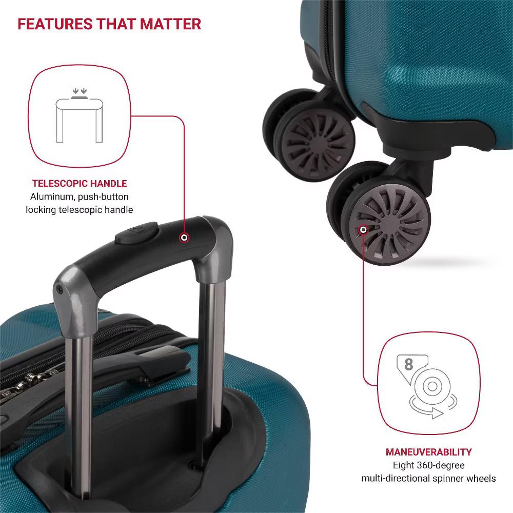 Cascade Hardside Carry On Spinner Wheels Suitcase - Image 19