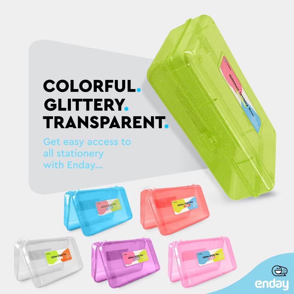 Plastic Pencil Box with Snap Closure Lids, Small Utility Storage Crayon School and Office Supplies Case Organizer - Image 14
