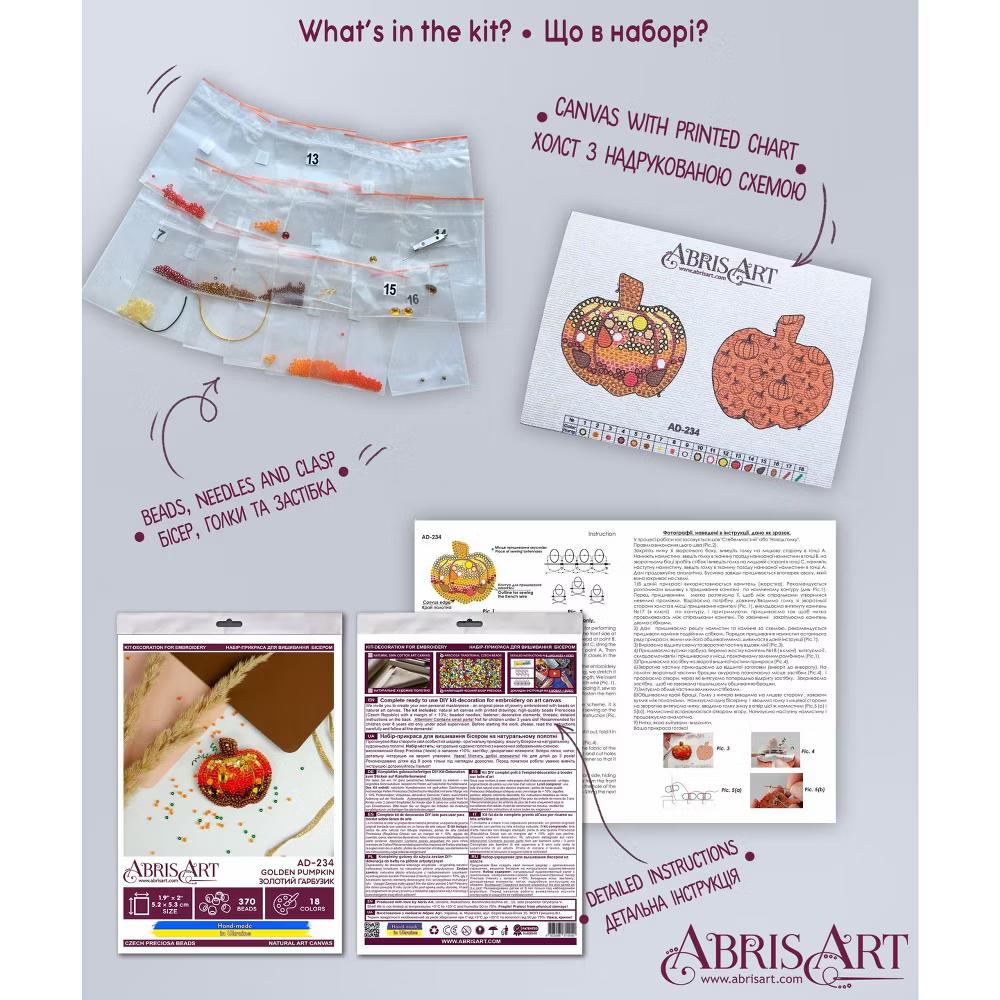 Art Bead Embroidery Decoration Kit - Golden pumpkin AD-234 - Image 5