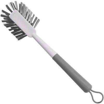 OU Multipurpose Scrub Brush, Heavy Duty Cleaning Scrubber Brush for Bathroom & Kitchen, Nonslip Soft Grip Handle & Built-In Scraper - Image 4