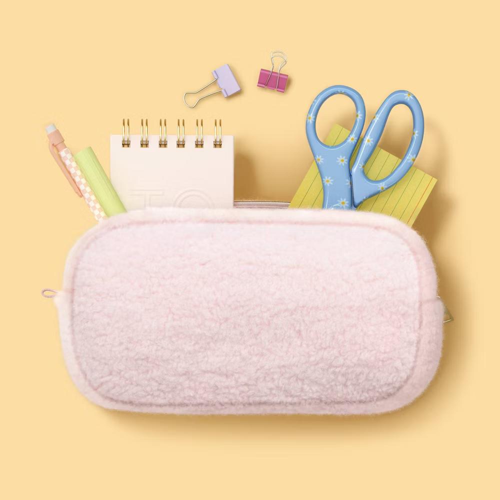 Single Zip Pink Pencil Pouch