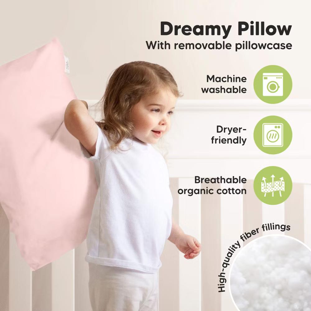 Jumbo Toddler Pillow with Pillowcase, 14X20 Soft Organic Toddler Pillows for Sleeping, Kids Travel Pillow - Image 30