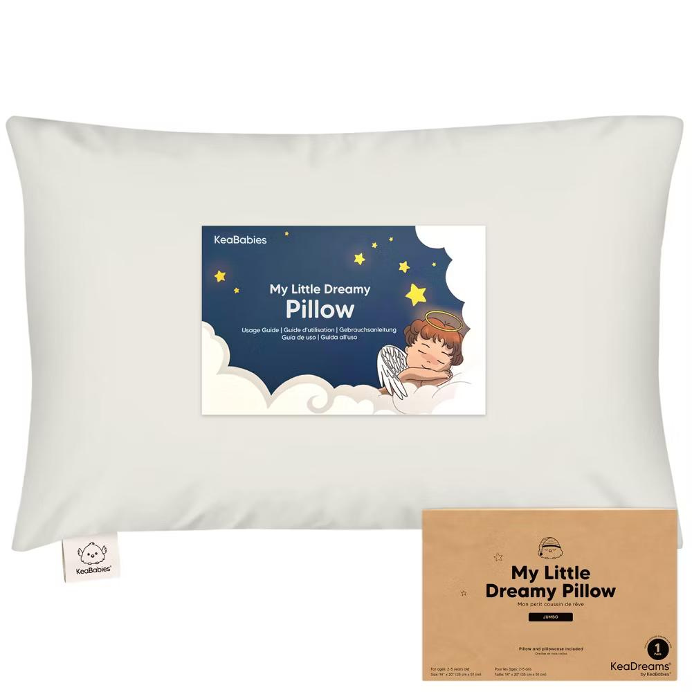 Jumbo Toddler Pillow with Pillowcase, 14X20 Soft Organic Toddler Pillows for Sleeping, Kids Travel Pillow - Image 41