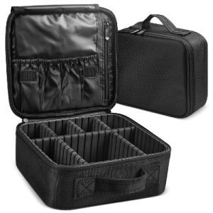 Mber Travel Makeup Organizer Bag, Makeup Case Waterproof, Makeup Bag Organizer with Compartments, Professional Makeup Train Case for Cosmetics