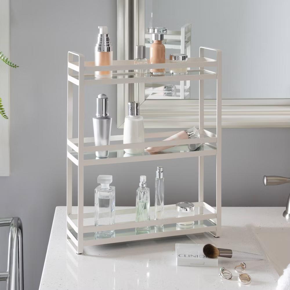 3 Tier Flat Wire Slim Vanity Tower White - Image 3