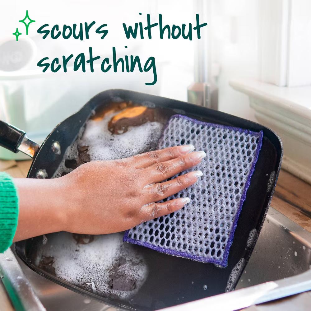 Stay Clean Scrubbing Dish Cloth Sponges - 2ct: Cellulose Material, Cleaning Tools, 8" 4.75" Size - Image 2